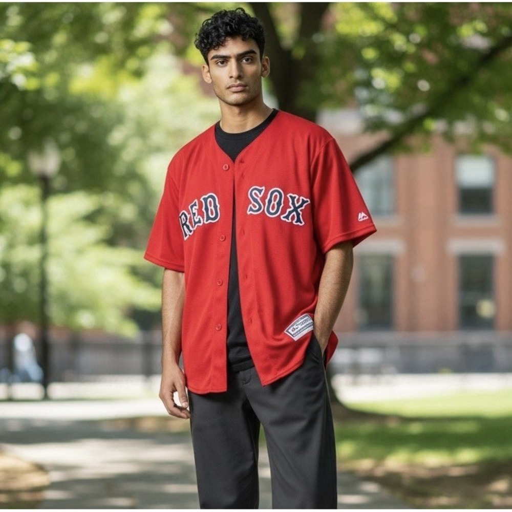 Majestic MLB Boston Red Sox #3 Benintendi Jersey 2018 Post Season 40" Chest Sz S